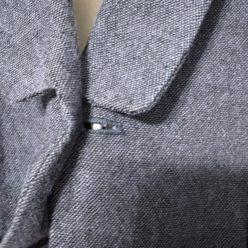 Pomandere Linen Blend Boxy Womans Blazer Single Button Patch Pockets 3/4 Sleeves - Picture 5 of 16